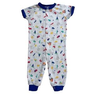 Vintage Olexis Baby Romper | Colorful Toys Print | Short Sleeve 0-3 Months